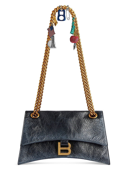 Crush Small Chain Bag Dirty Effect with Souvenirs Charms
