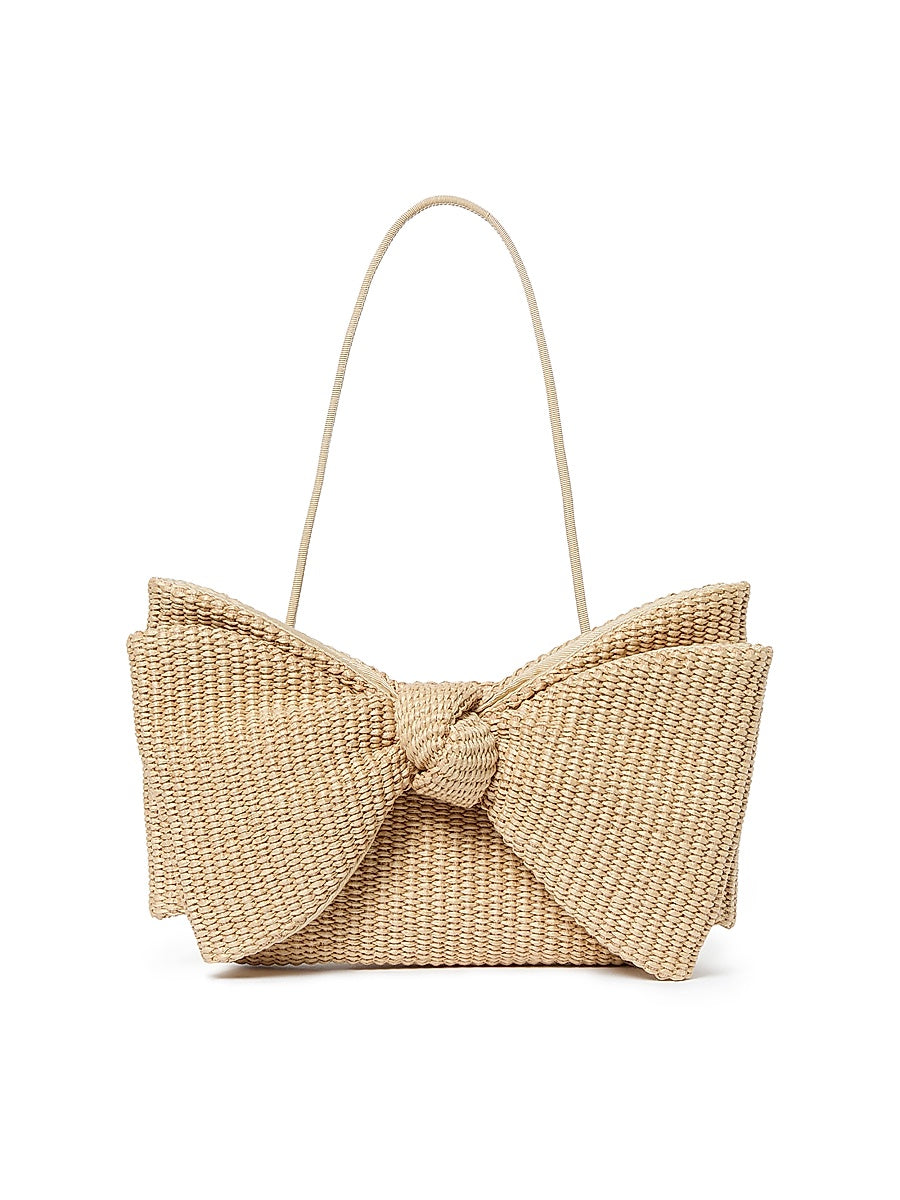 Valerie Raffia Bow Shoulder Bag