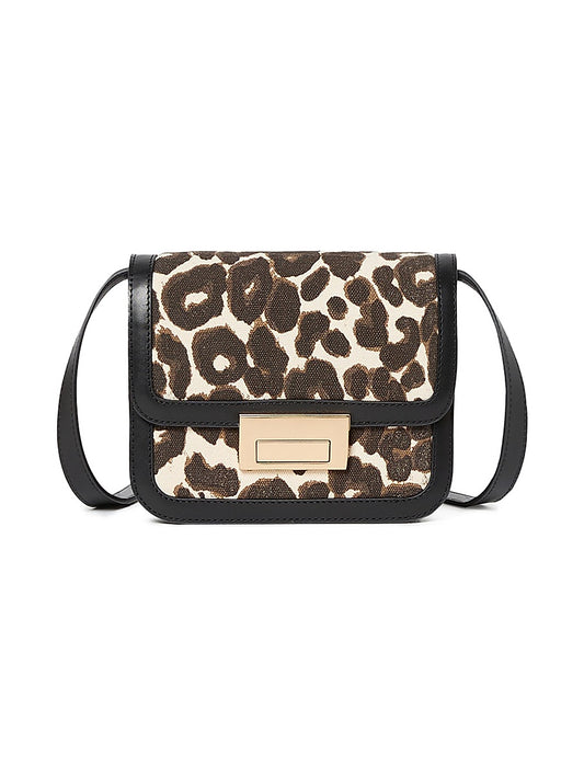 Desi Leopard Cotton Twill Crossbody Bag