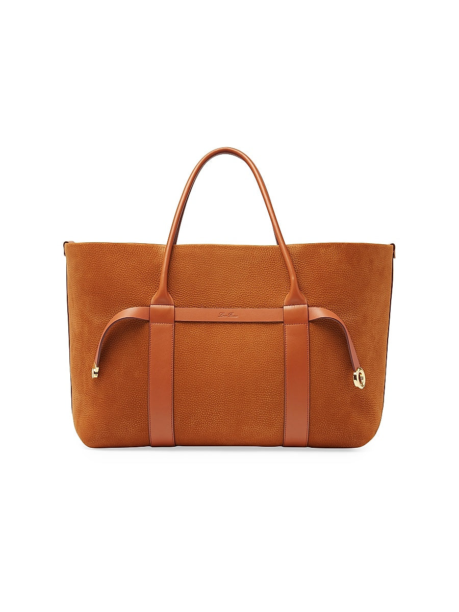 Large Ghiera Grained Leather Shopper Tote Bag