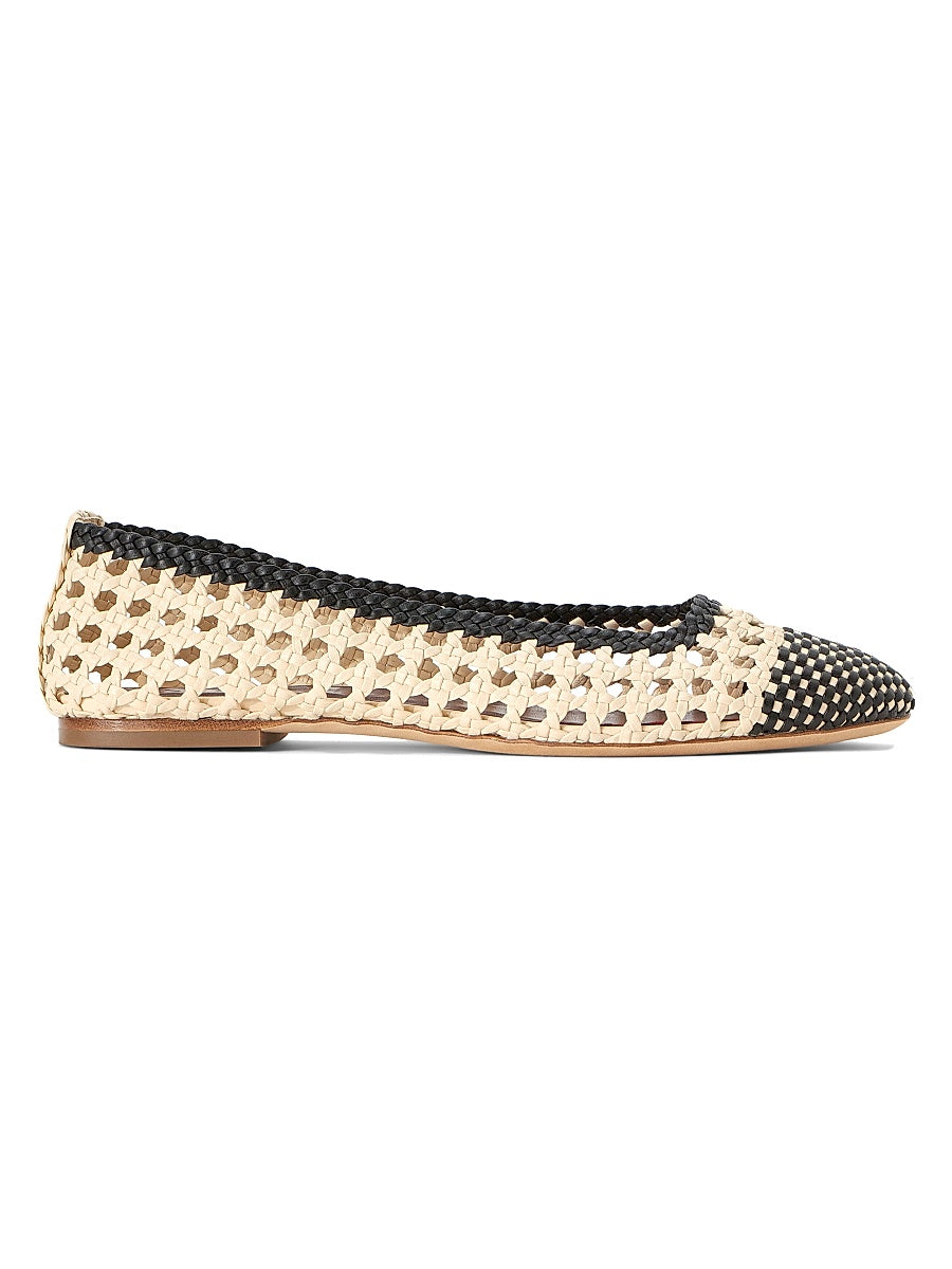 Nell Crochet Leather Ballet Flats