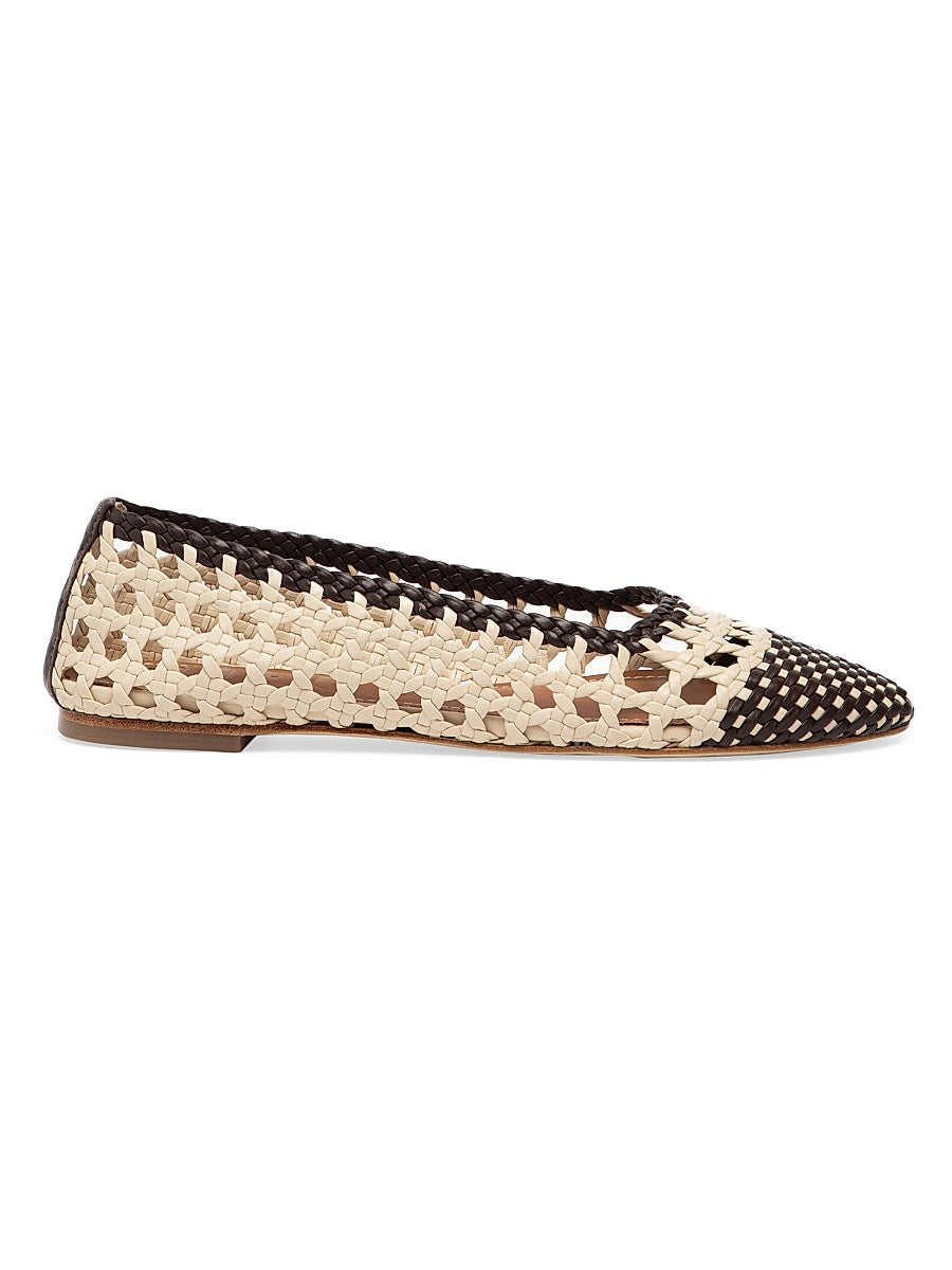 Nell Crochet Leather Ballet Flats