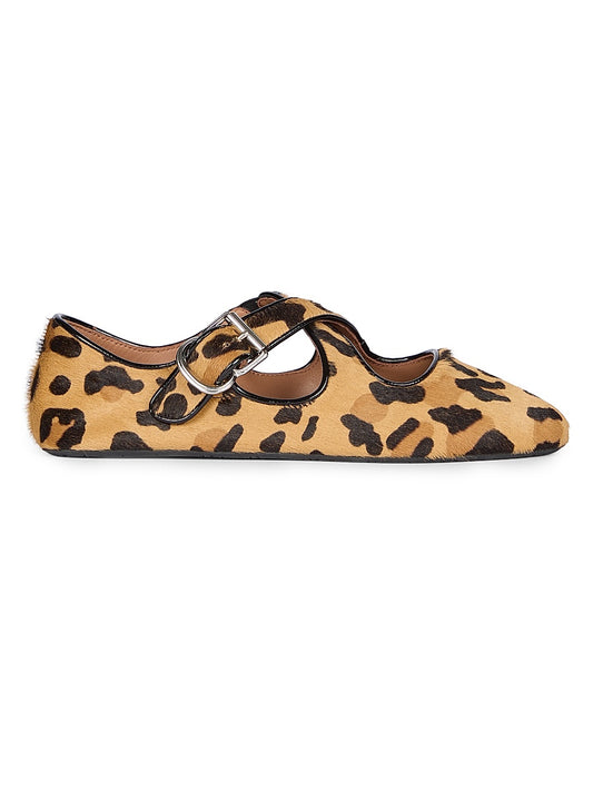 Criss-Cross Leather Ballet Flats
