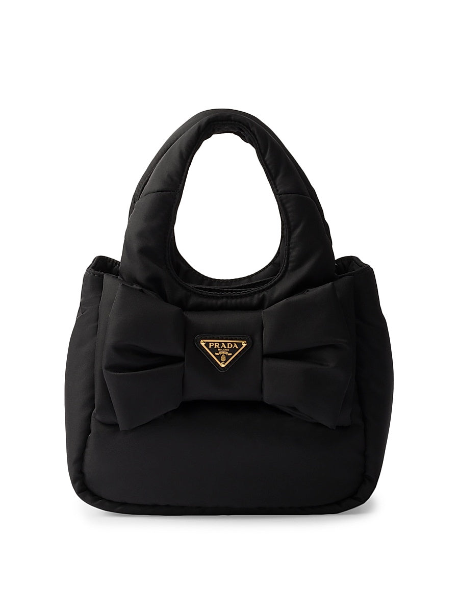Padded Re-Nylon Mini-Bag with Bow