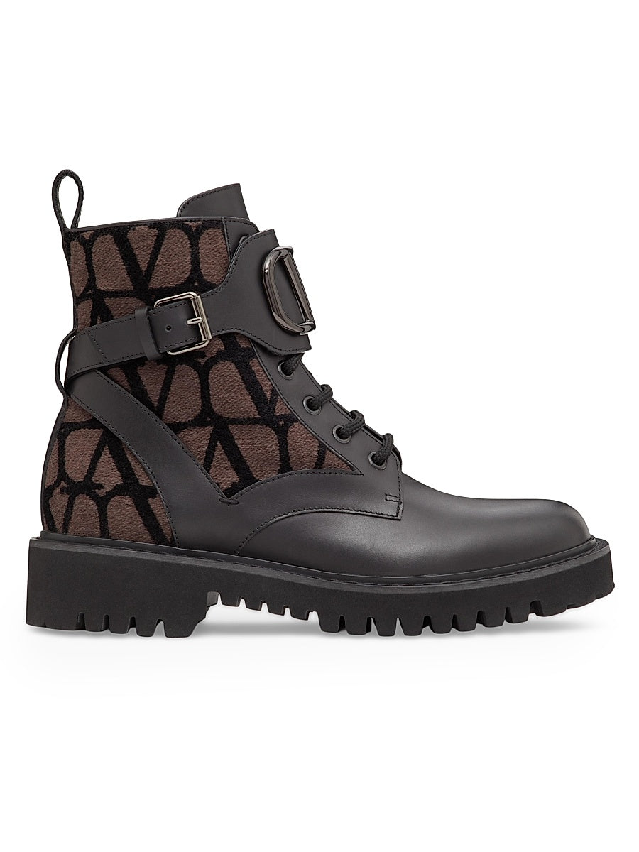 VLogo Signature 35MM Combat Boots in Calfskin
