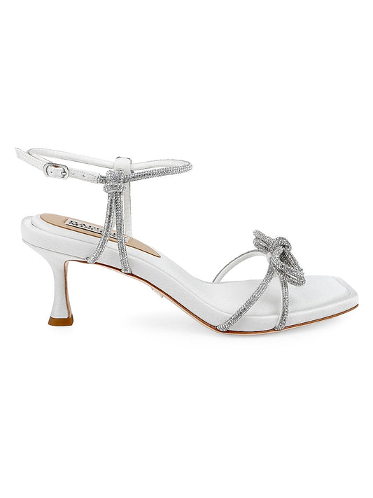 Dandelion 60MM Crystal Bow Metallic Leather Sandals