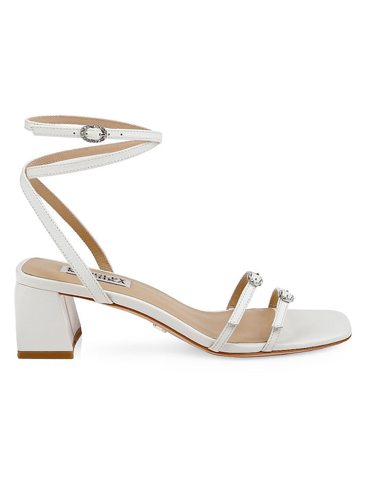Dania 50MM Leather Ankle-Wrap Sandals