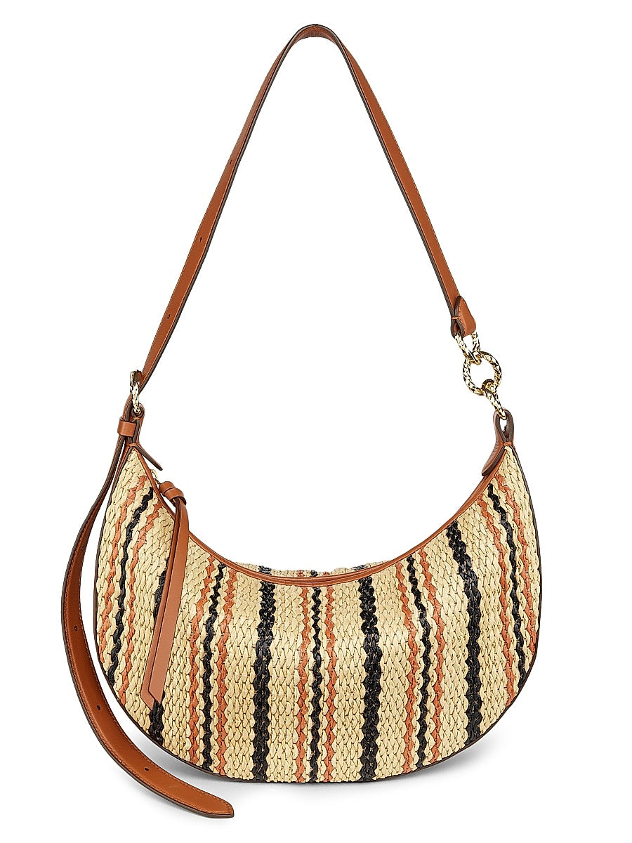 Twyla Small Raffia Hobo Bag
