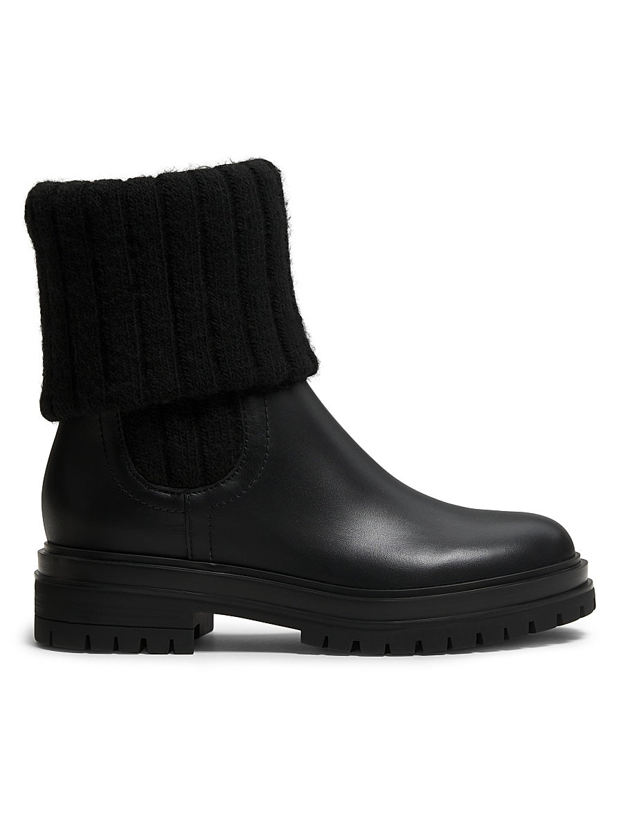 Tenney Foldover Leather Booties