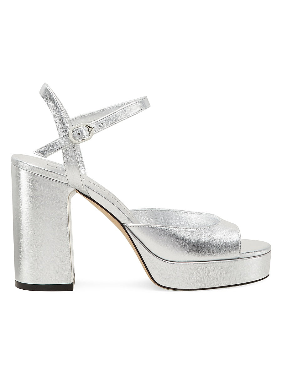 Dayna II 100MM Metallic Leather Platform Sandals