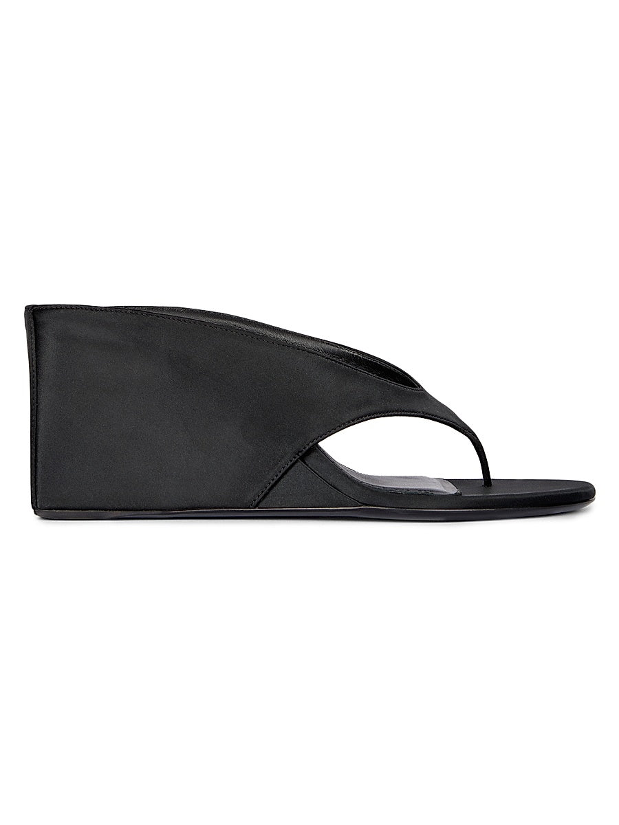 75MM Satin Wedge Tong Mules