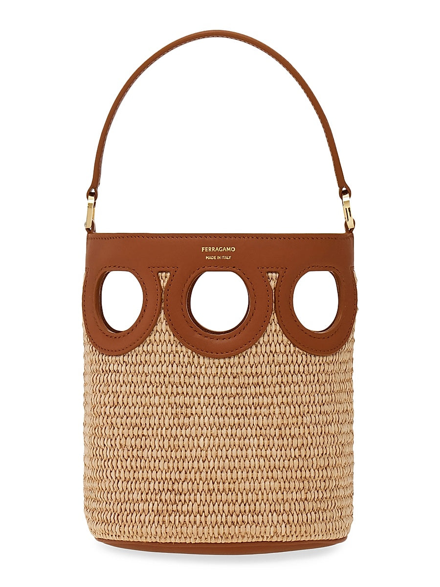 Mini Raffia Bucket Bag