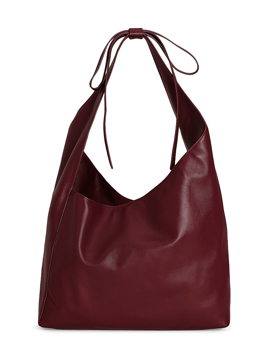 Medium Vittoria Leather Hobo Bag