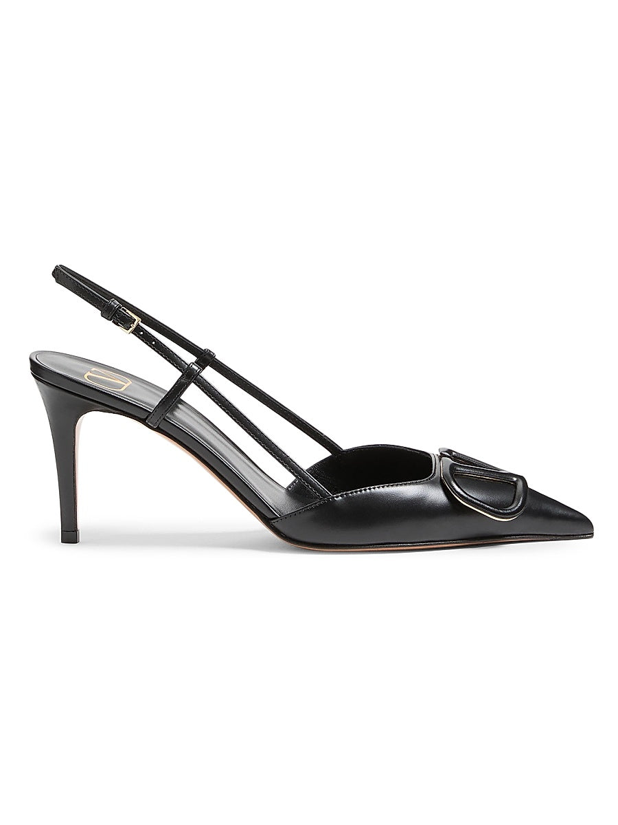 VLogo Signature Calfskin 80MM Slingback Pumps