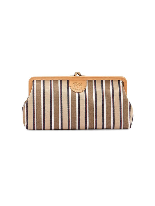Classic Striped Canvas Clutch