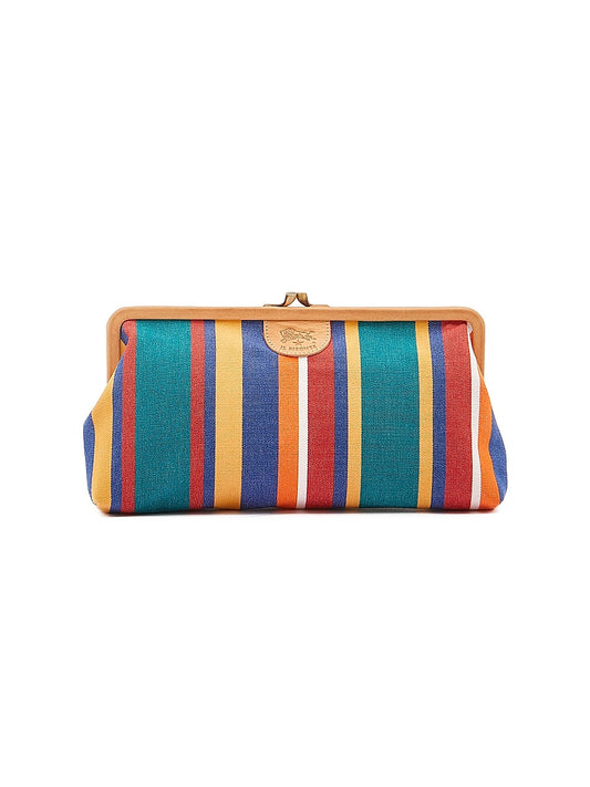 Classic Striped Canvas Clutch