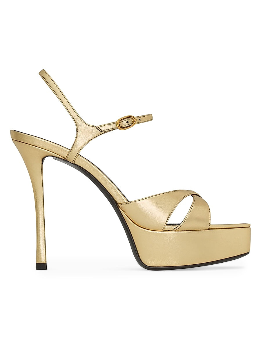 Debbie Platform Sandals in Metallic Leather