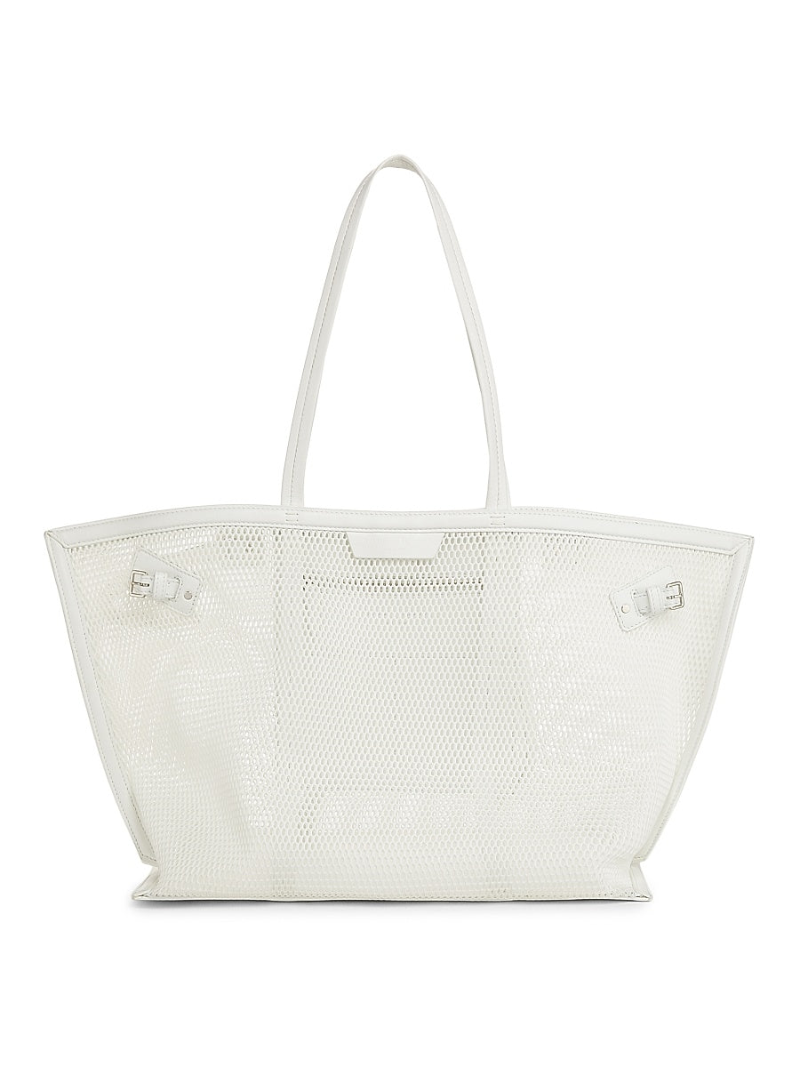 Days Leather-Trimmed Mesh Tote Bag
