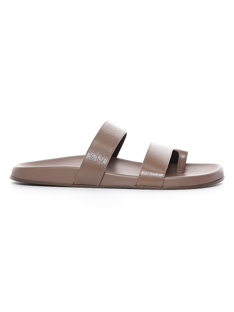 Hugh Leather Flat Sandals