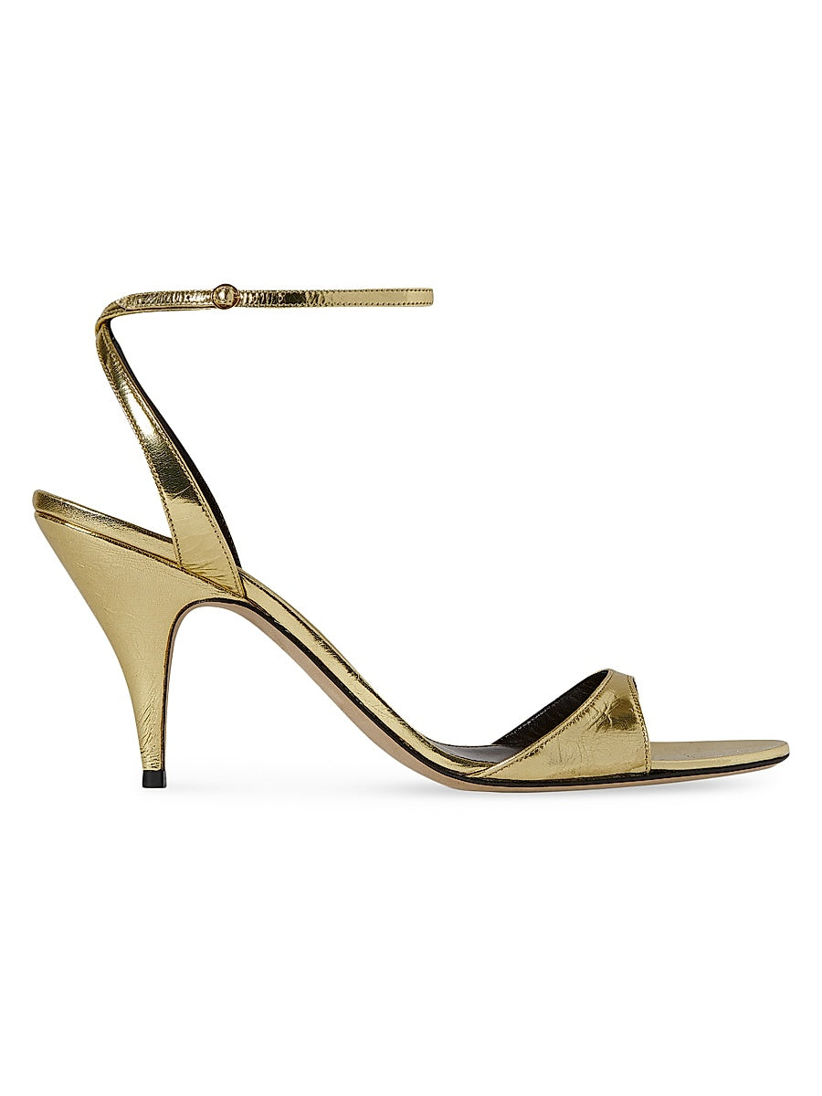 80MM Metallic Leather Sandals