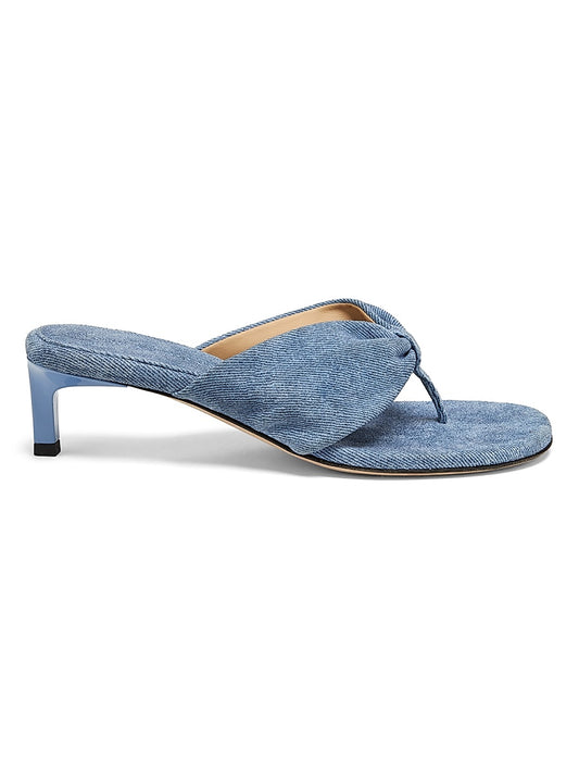 45MM Denim &amp; Leather Sandals