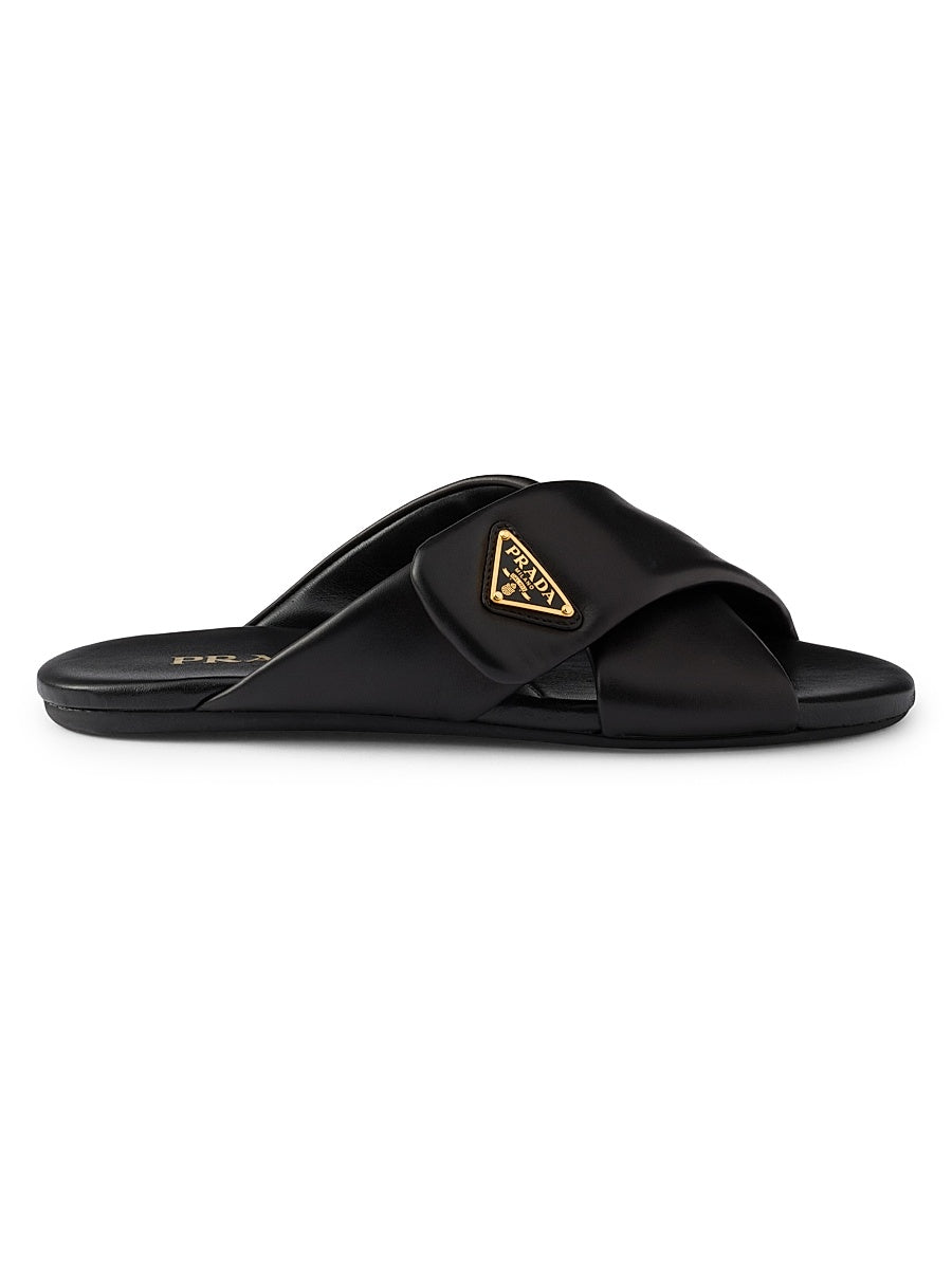 Padded Nappa Leather Slides