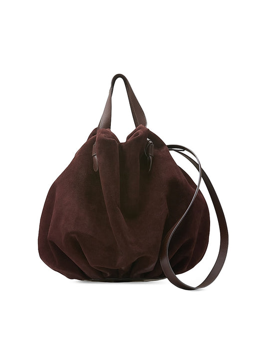 Dumpling Suede &amp; Leather Tote Bag