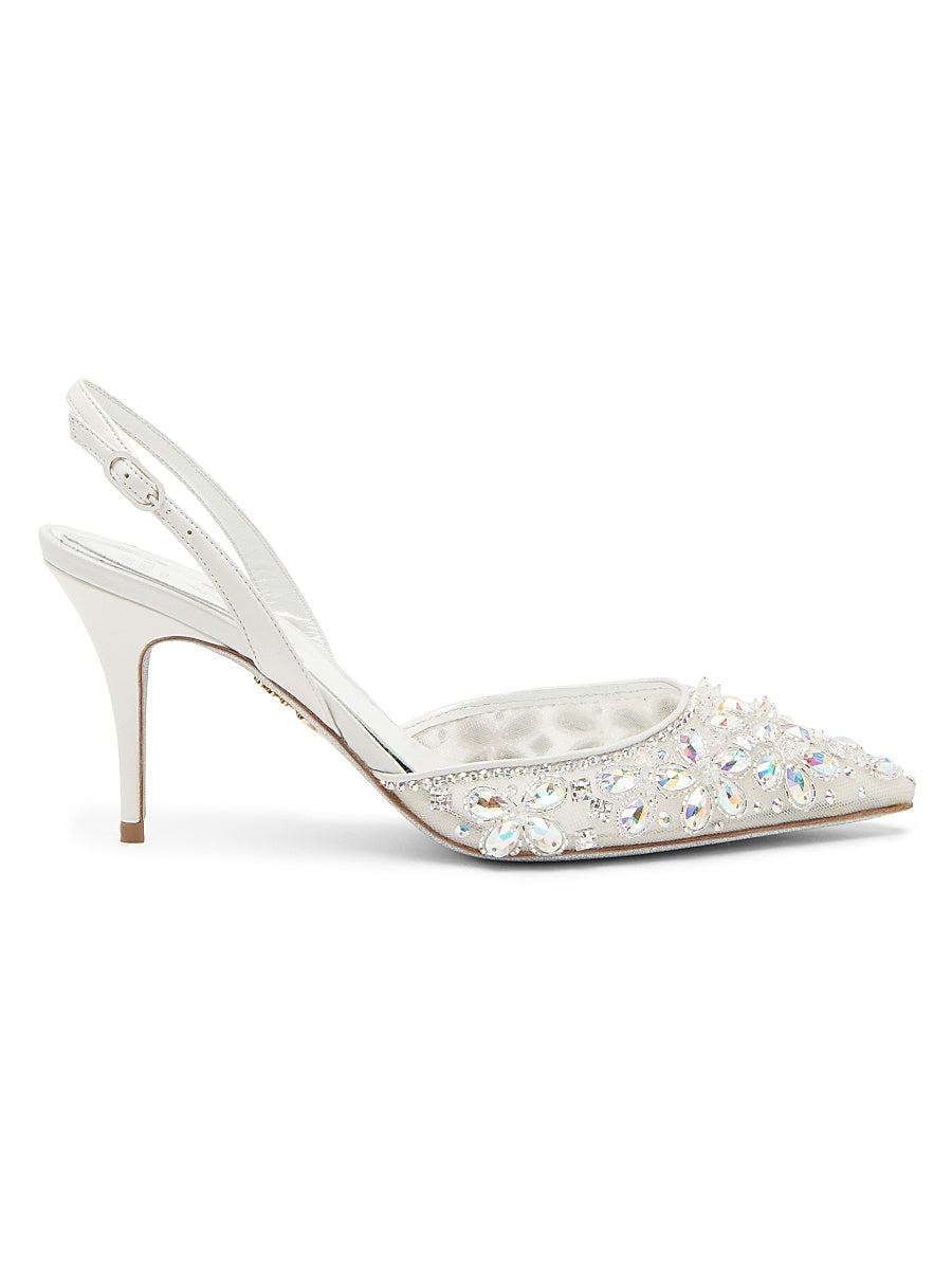 Crystal Decorated 80MM Slingback Heels