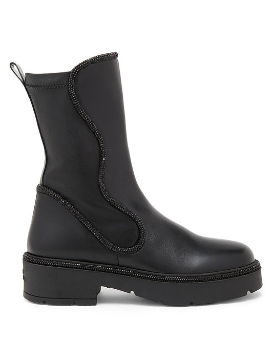 Crystal Decorated Combat Boots