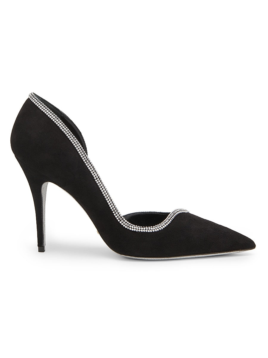 Sky High 100MM Crystal-Embellished Suede Pumps