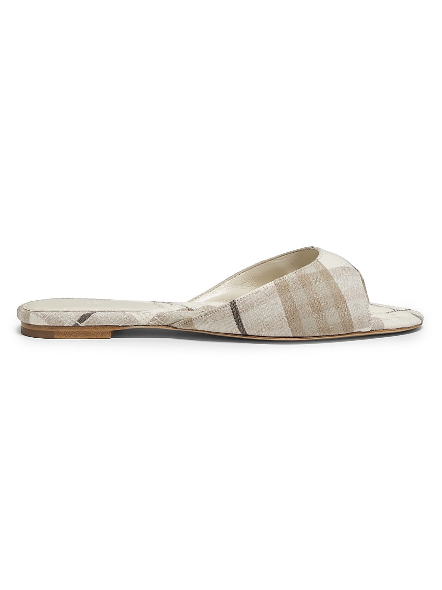 Check Flat Sandals