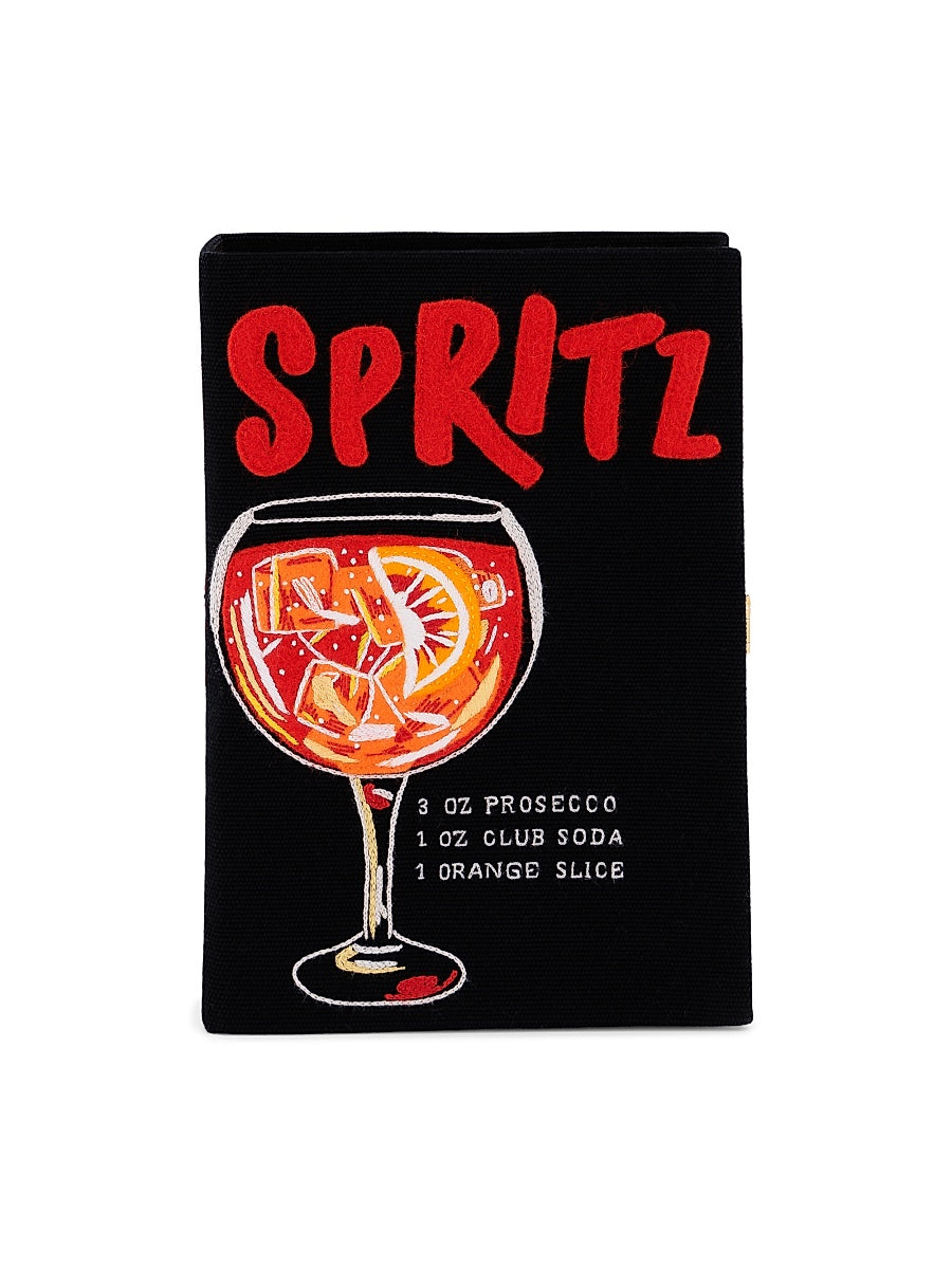 Spritz Embroidered Book Clutch Bag