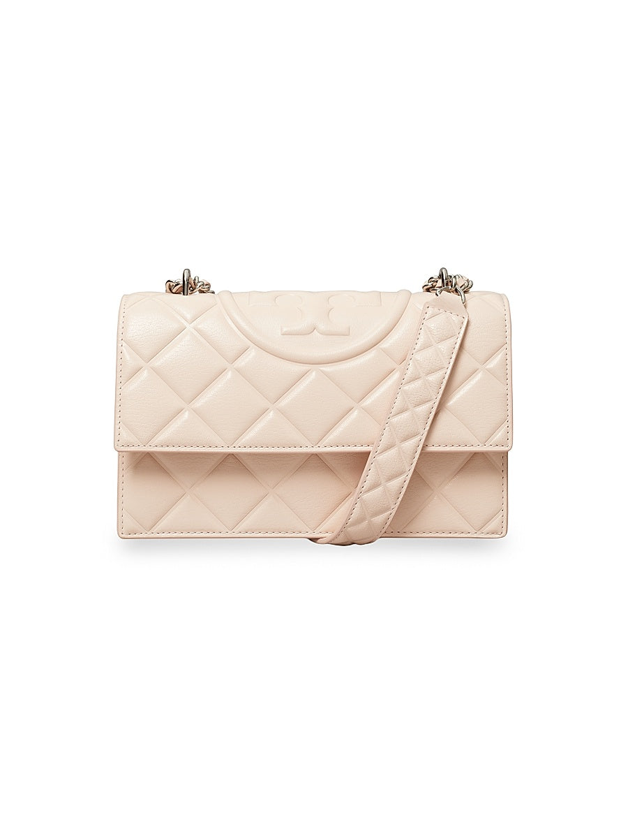 Small Fleming Polished Grain Leather Shoulder Bag