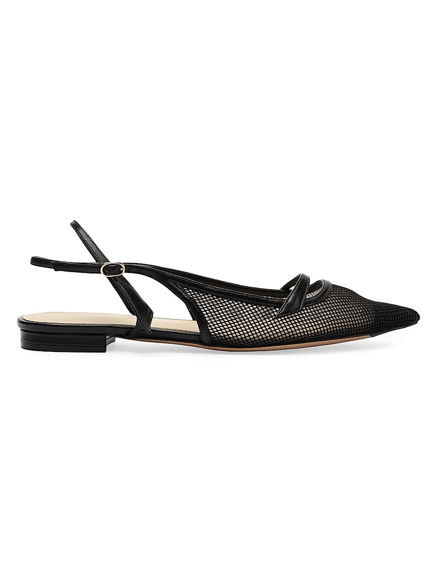 Tita Mesh &amp; Leather Slingback Flats