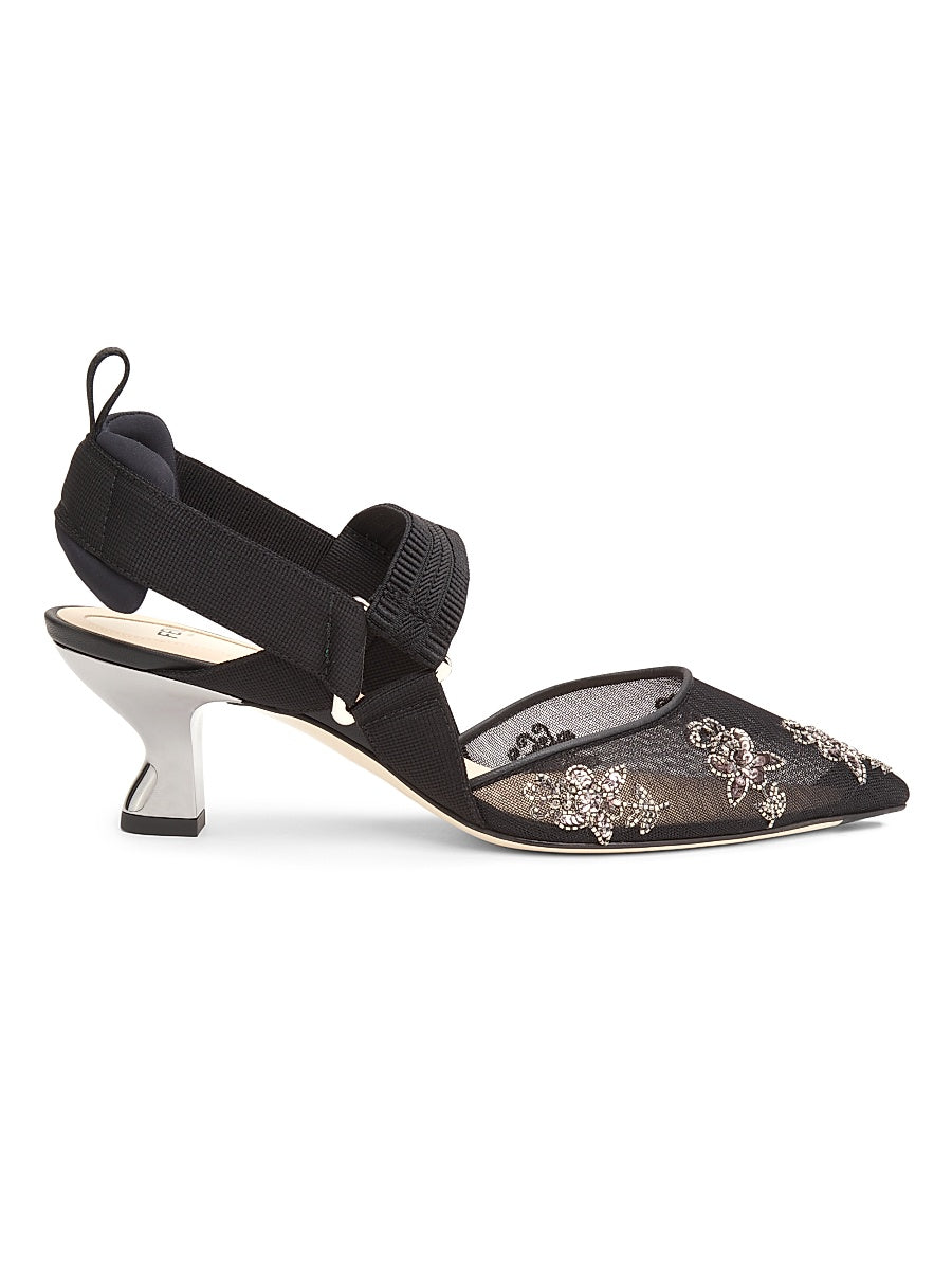 Floral Embroidered 55MM Pumps