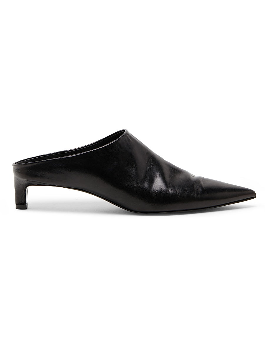 35MM Leather Kitten-Heel Mules