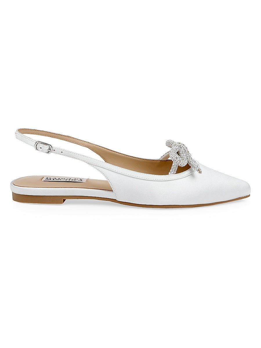 Genesis Bow Satin Slingback Flats