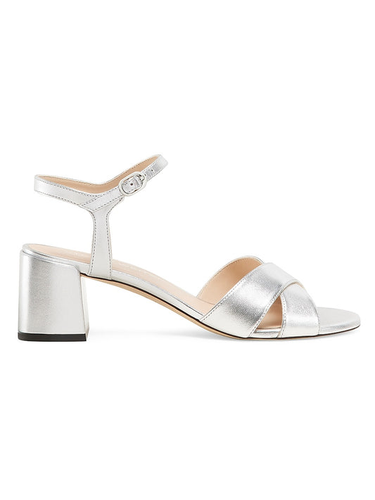 Dayna Metallic Leather Leather Buckle Sandals