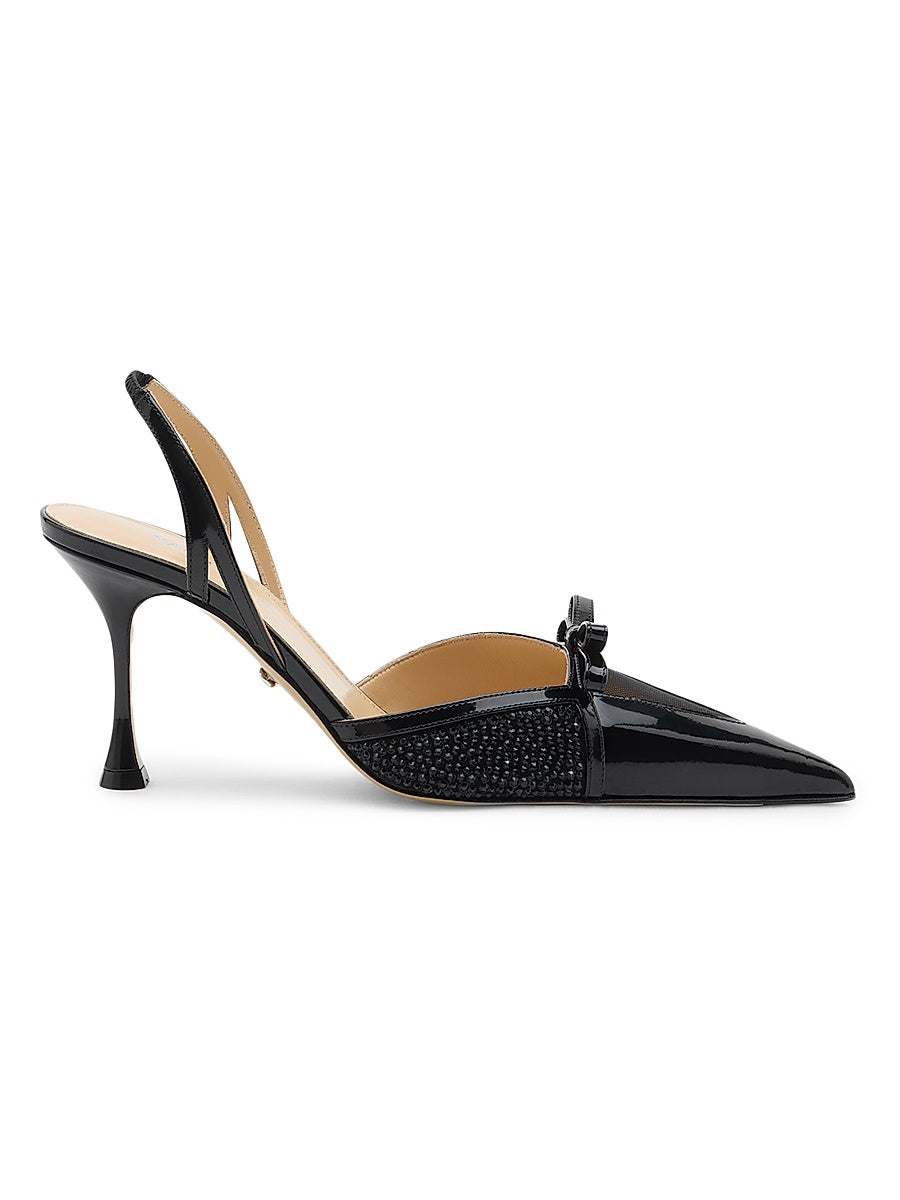 Triangle 65MM Patent Leather Slingback Pumps