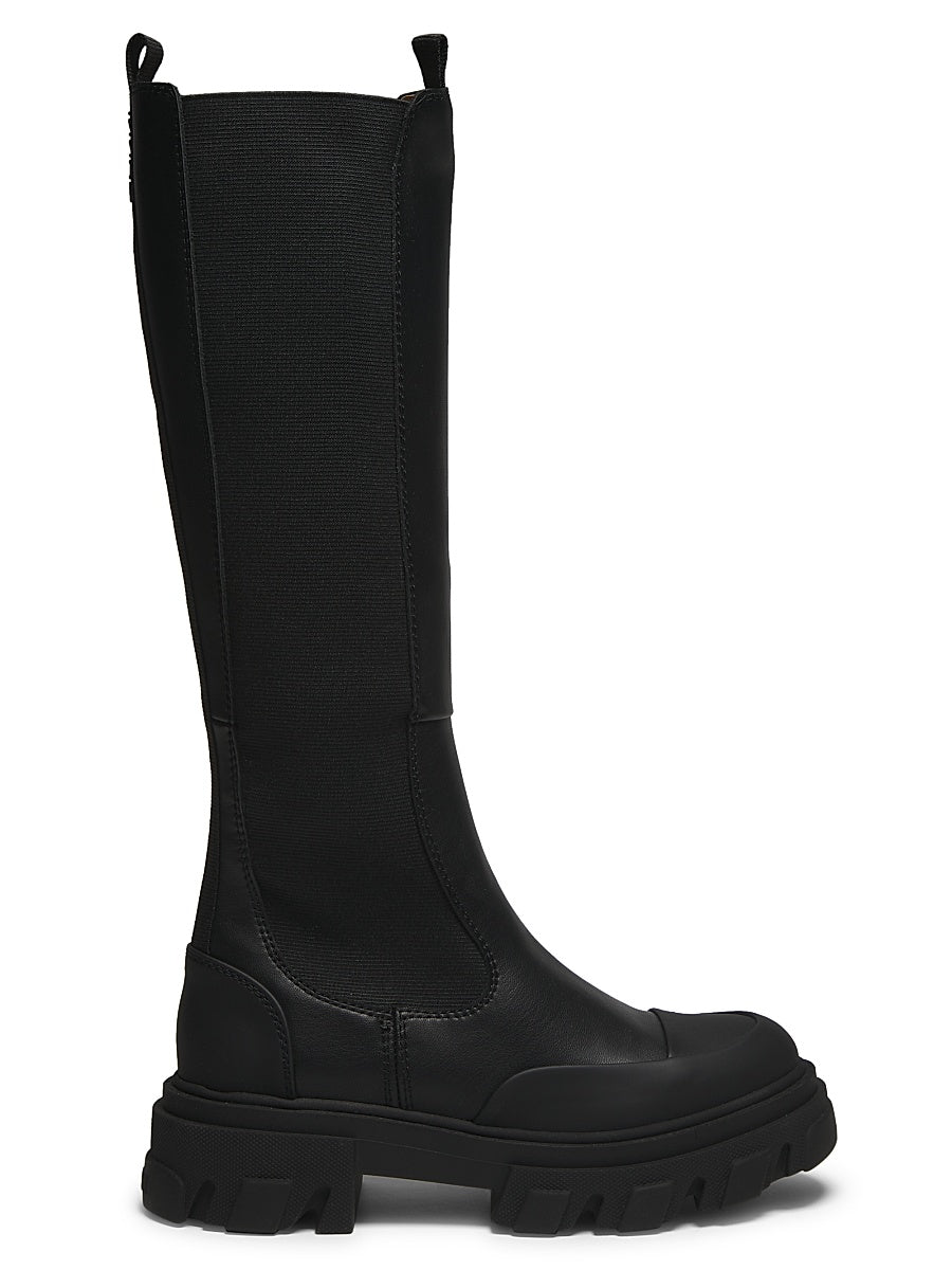 Cleated Knee-High Chelsea Boots