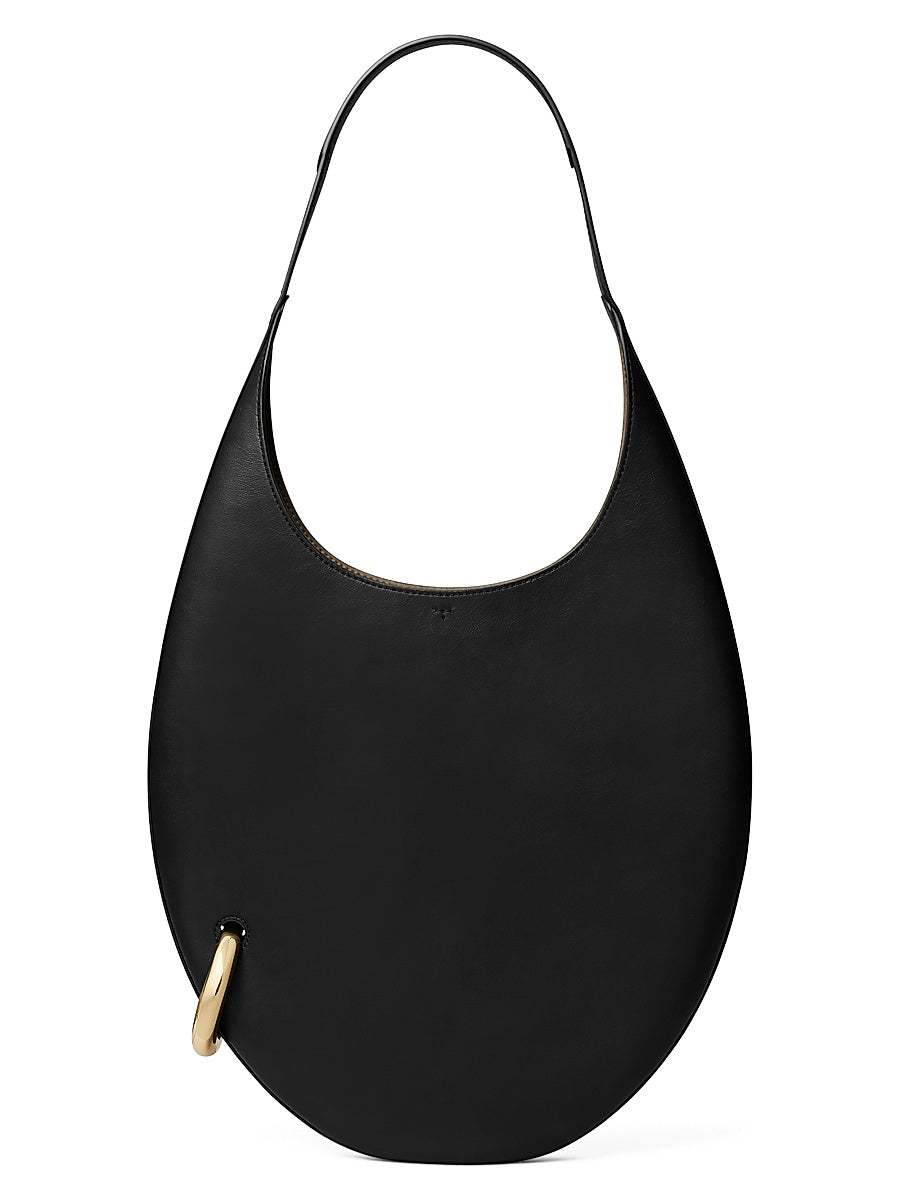 Pierced Leather Shoulder Bag