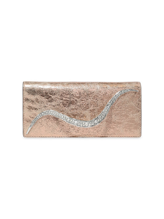 Crystal Curve Satin Clutch