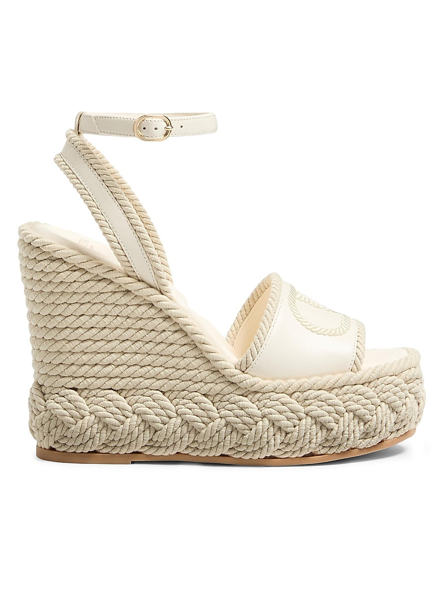 VLogo Torchon Wedge Sandals in Nappa 130MM