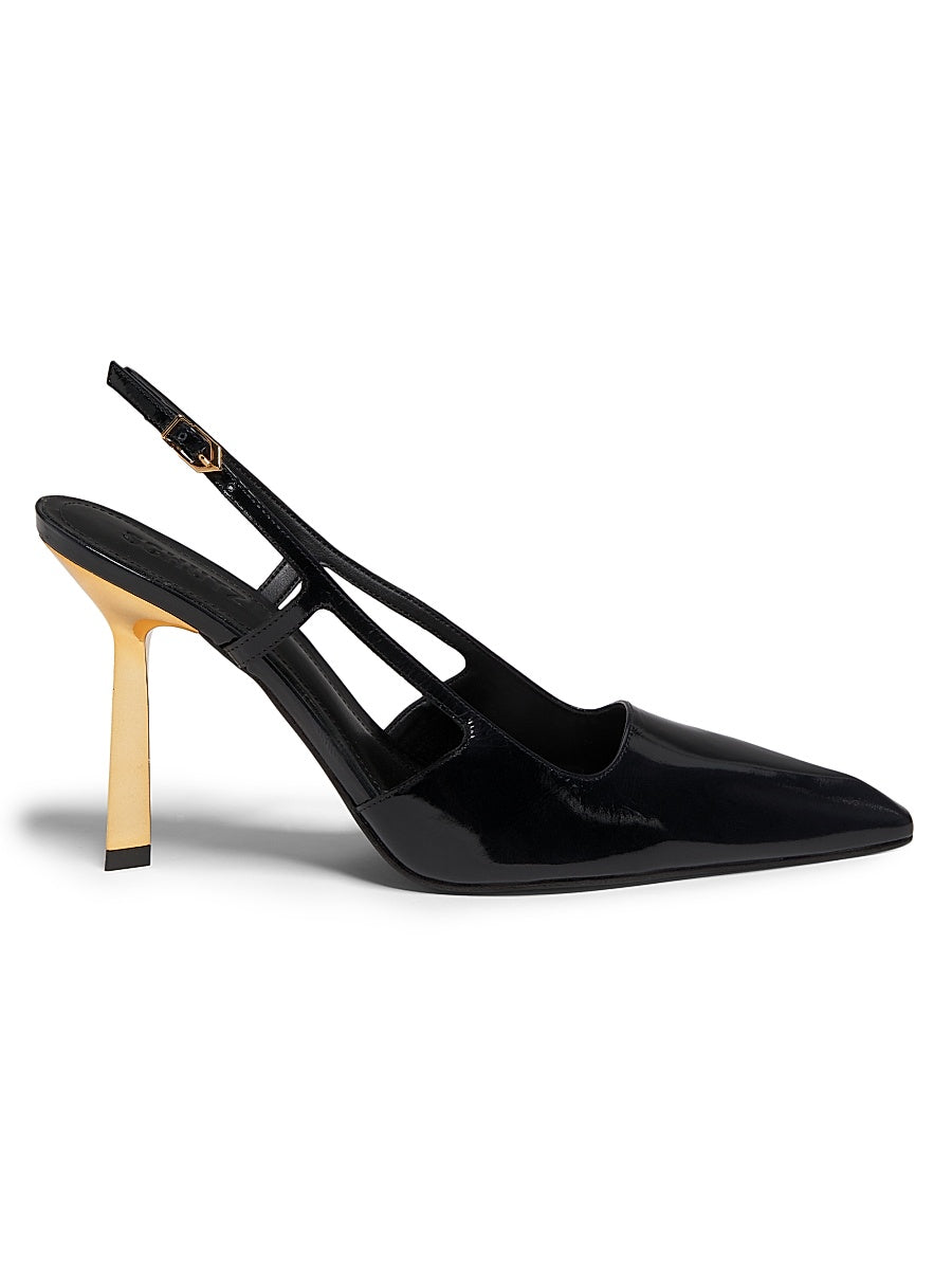 Sophia 100MM Patent Leather Slingback Pumps