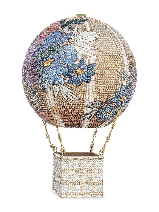 Crystal-Embellished Hot-Air Balloon Clutch