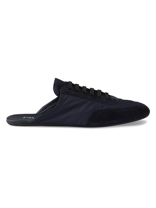 Collapse Re-Nylon and Suede Mules