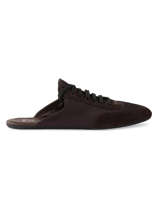 Collapse Re-Nylon and Suede Mules