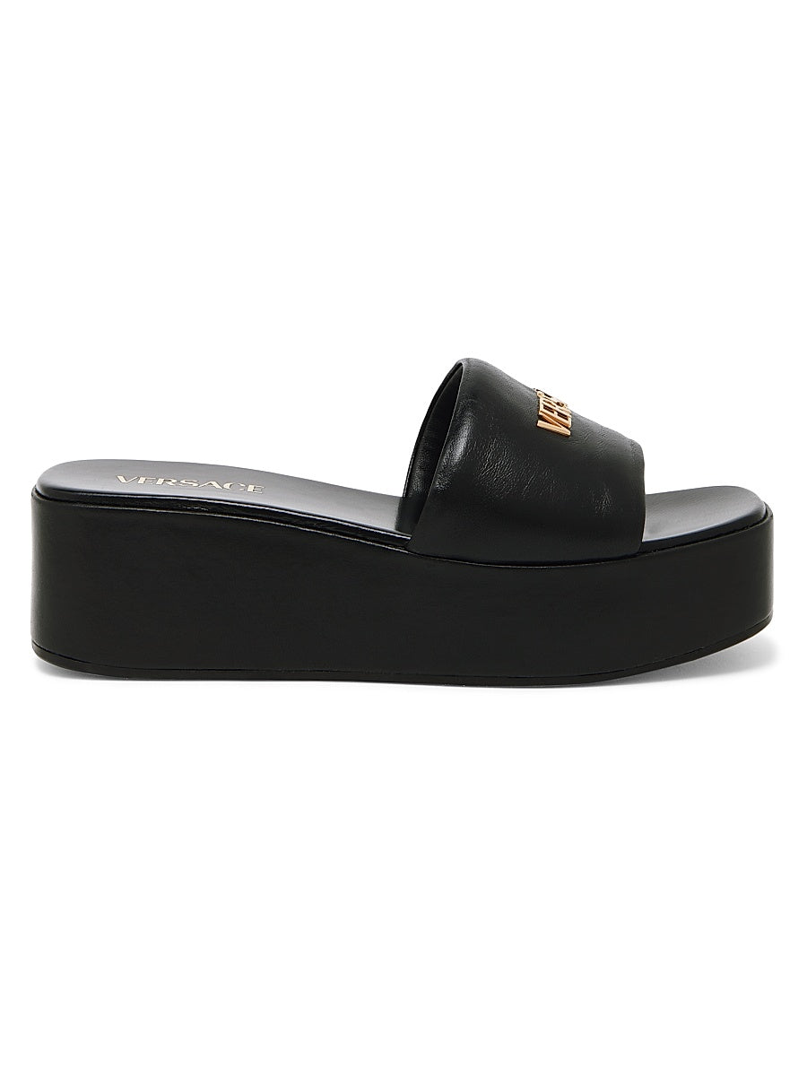 Logo 55MM Leather Platform Sandals