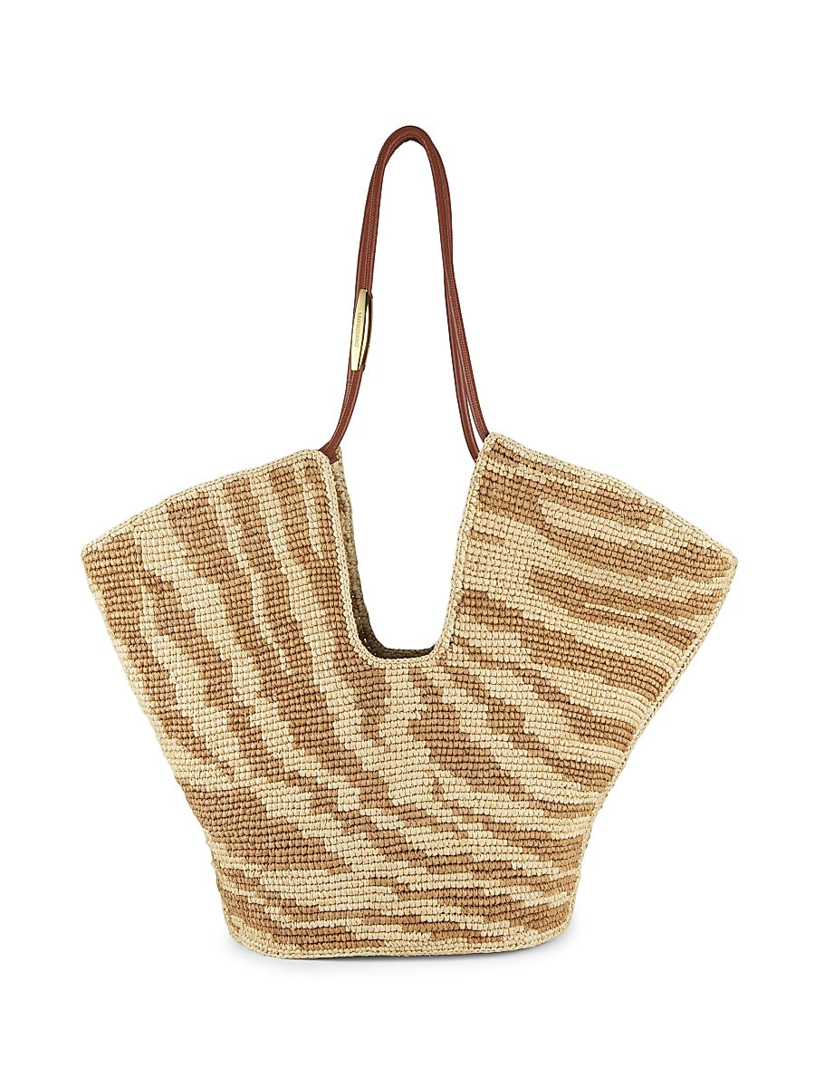 Large Goldentime Raffia Tote Bag