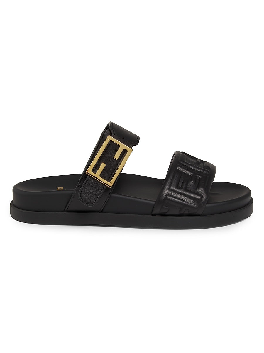Fendi Feel Leather Double Strap Sandals